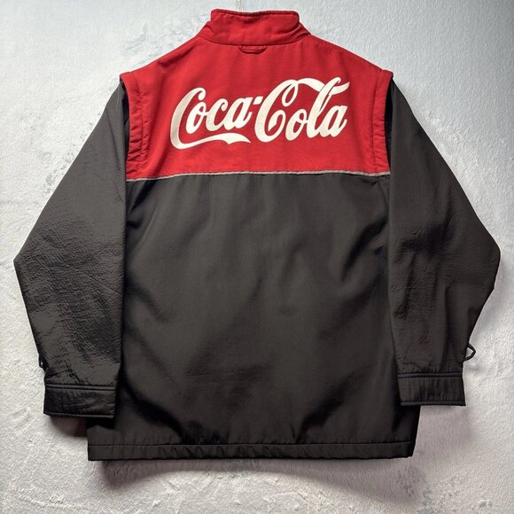 Coca Cola Men's Sportsmaster Jacket Large Tall Removable Sleeves Fleece Lined - Picture 12 of 13